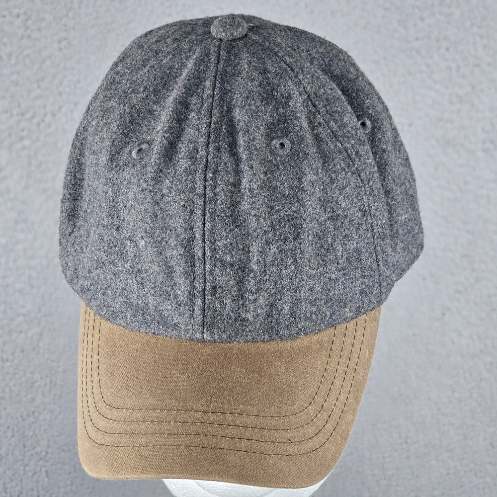 L.L. Bean Hat Men OSFA Gray Wool Blend Waxed Canvas Brim Leather Strap 244559